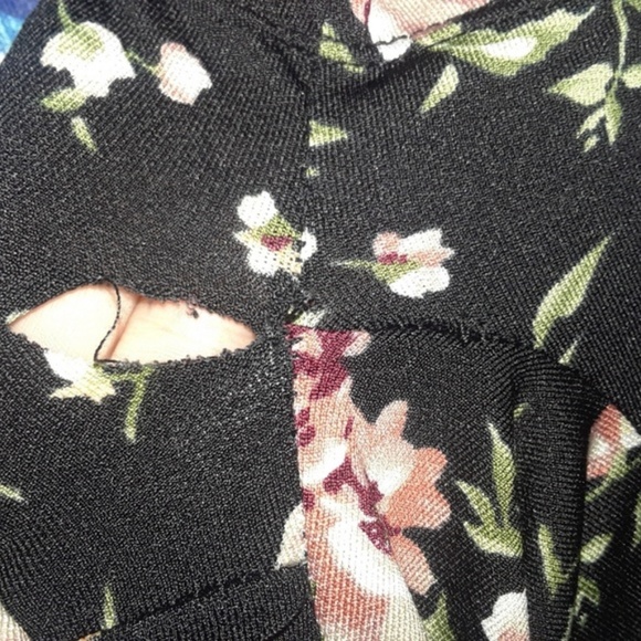 Rue21 Floral Black Bodysuit - Picture 5 of 6